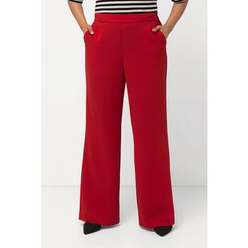 Pantalon de tailleur à jambe droite et large. Taille élastique