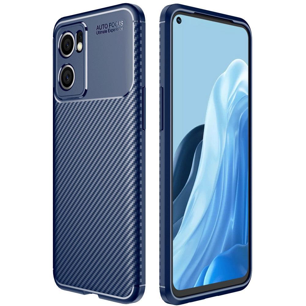 Cover-Discount  OPPO Find X5 Lite- Cover Carbon Fiber Case blu 