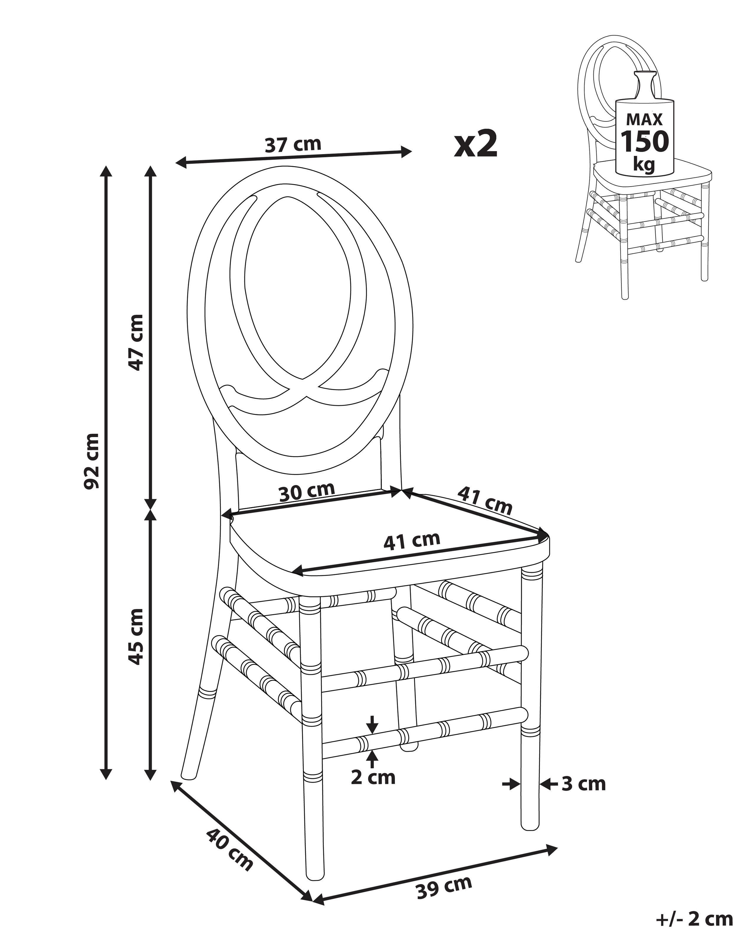 Beliani Esszimmerstuhl aus Polycarbonat Modern MIDWAY  