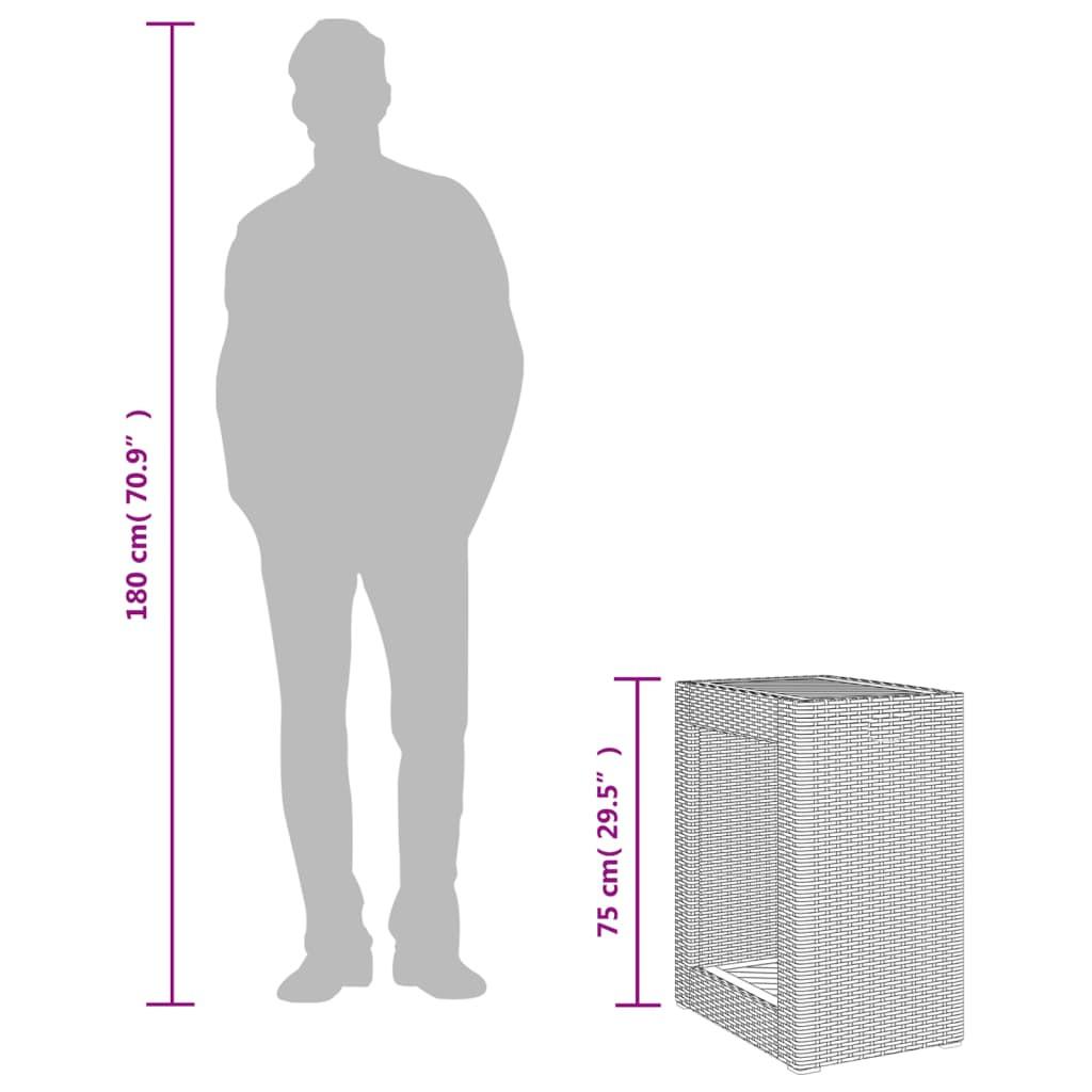 VidaXL Table d'appoint de jardin rotin synthétique  