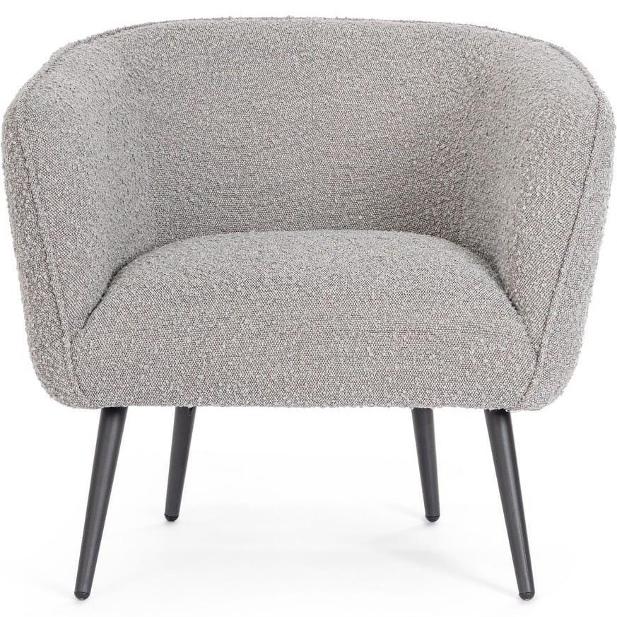 mutoni Fauteuil Avril bouclé gris  