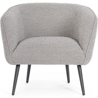 mutoni Fauteuil Avril bouclé gris  