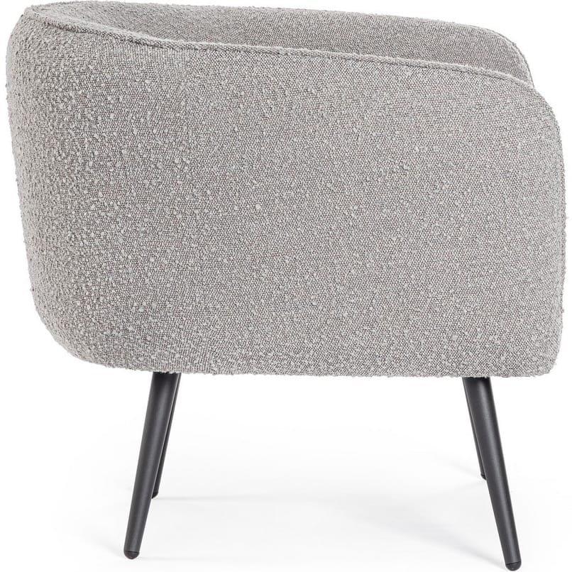 mutoni Fauteuil Avril bouclé gris  