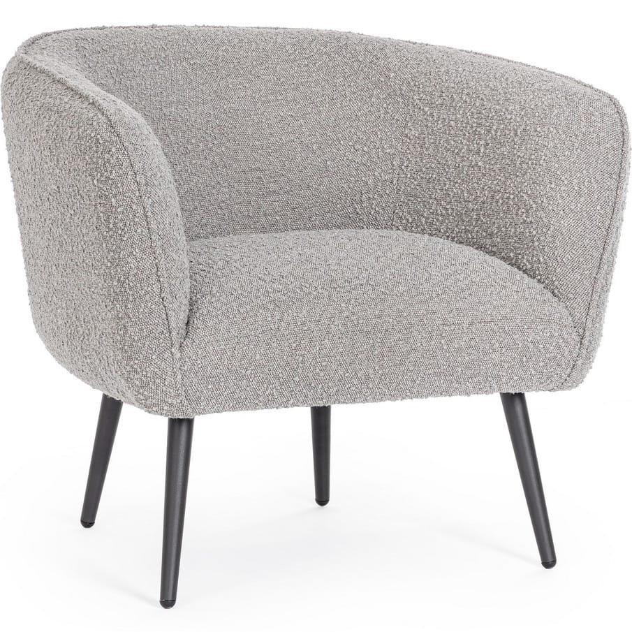 mutoni Fauteuil Avril bouclé gris  