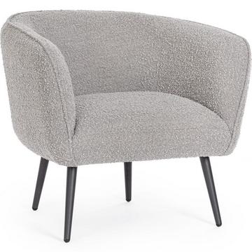 Fauteuil Avril bouclé gris