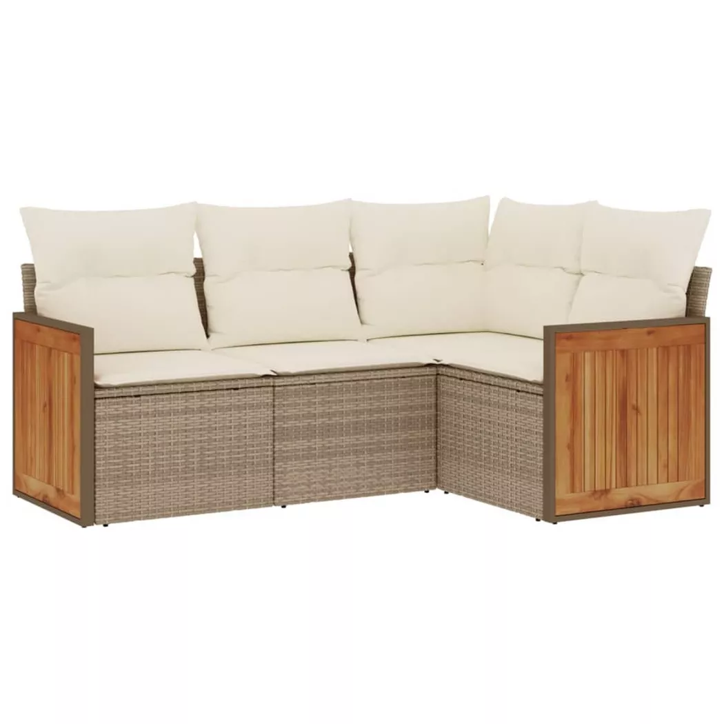 VidaXL - Garten sofagarnitur poly-rattan, One Size, Beige