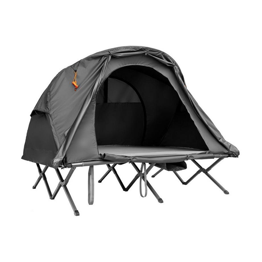 Northix  4 in 1 Wanderzelt Set für 2 Personen mit Abdeckung und Matratze 194 x 146 x 160 cm Grau 