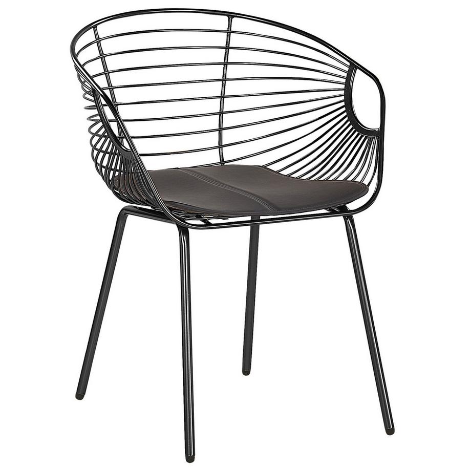 Beliani Lot de 2 chaises de salle à manger en Acier Moderne HOBACK  