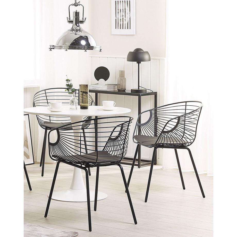 Beliani Lot de 2 chaises de salle à manger en Acier Moderne HOBACK  