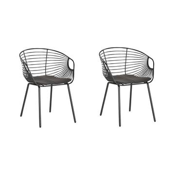 Lot de 2 chaises de salle à manger en Acier Moderne HOBACK