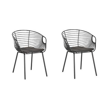 Lot de 2 chaises en Acier Moderne HOBACK