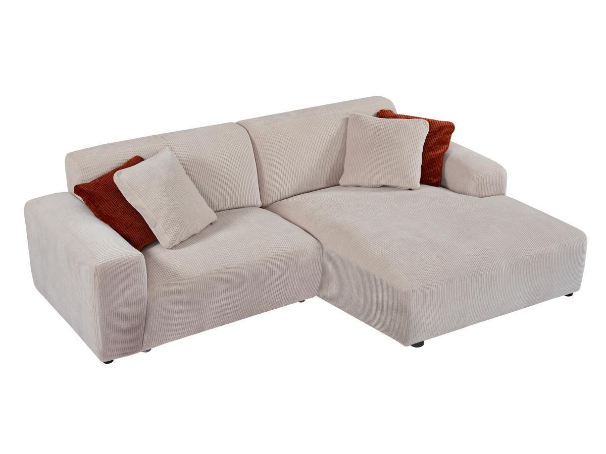 Maison Céphy Ecksofa - Ecke rechts - Cord - Beige - TIRONO von Maison Céphy  