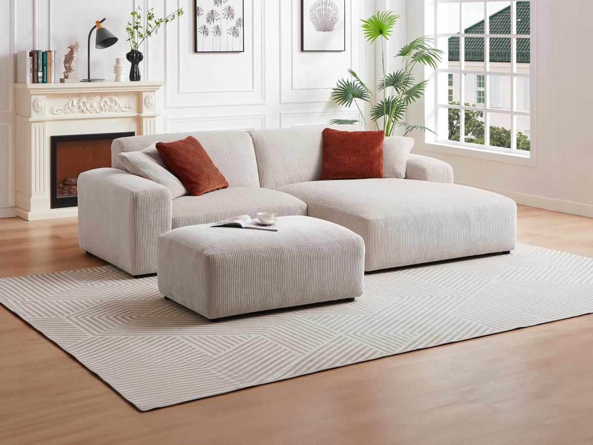 Maison Céphy Ecksofa - Ecke rechts - Cord - Beige - TIRONO von Maison Céphy  