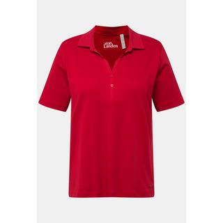 Ulla Popken  Poloshirt, Webkragen, Knopfleiste, Halbarm 