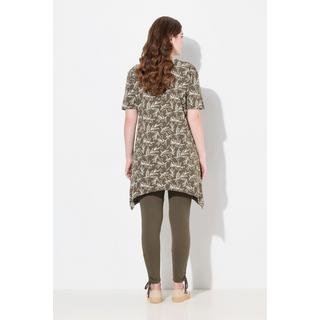 Ulla Popken  Longshirt, A-Linie, V-Ausschnitt, Halbarm, Biobaumwolle 