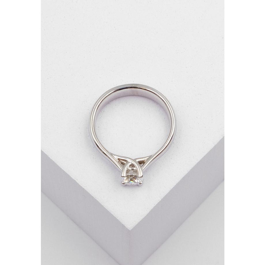 MUAU Schmuck  Bague Solitaire Diamant 0.50ct. or blanc 750 