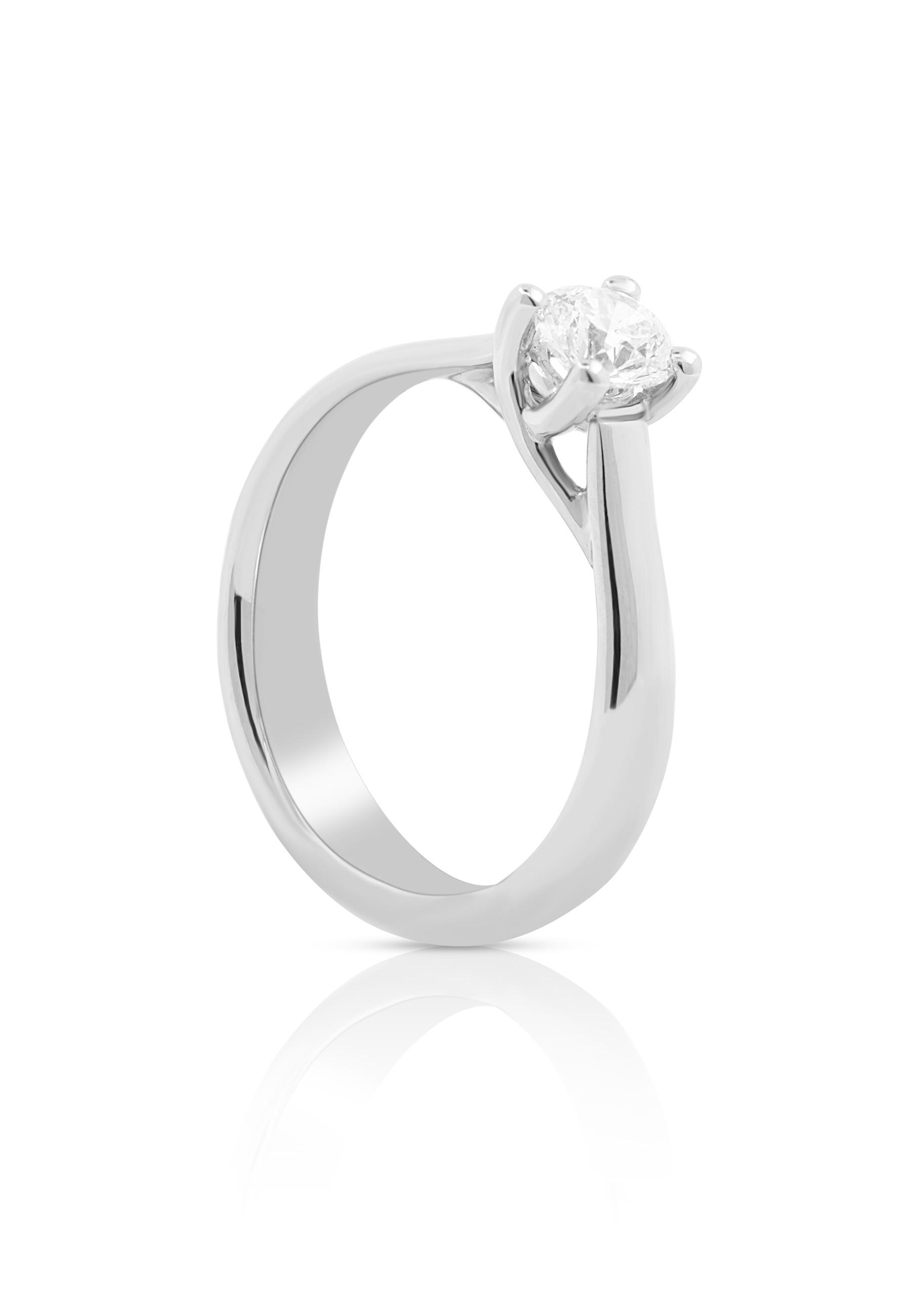 MUAU Schmuck  Solitaire Ring Diamant 0.50ct. Weissgold 750 