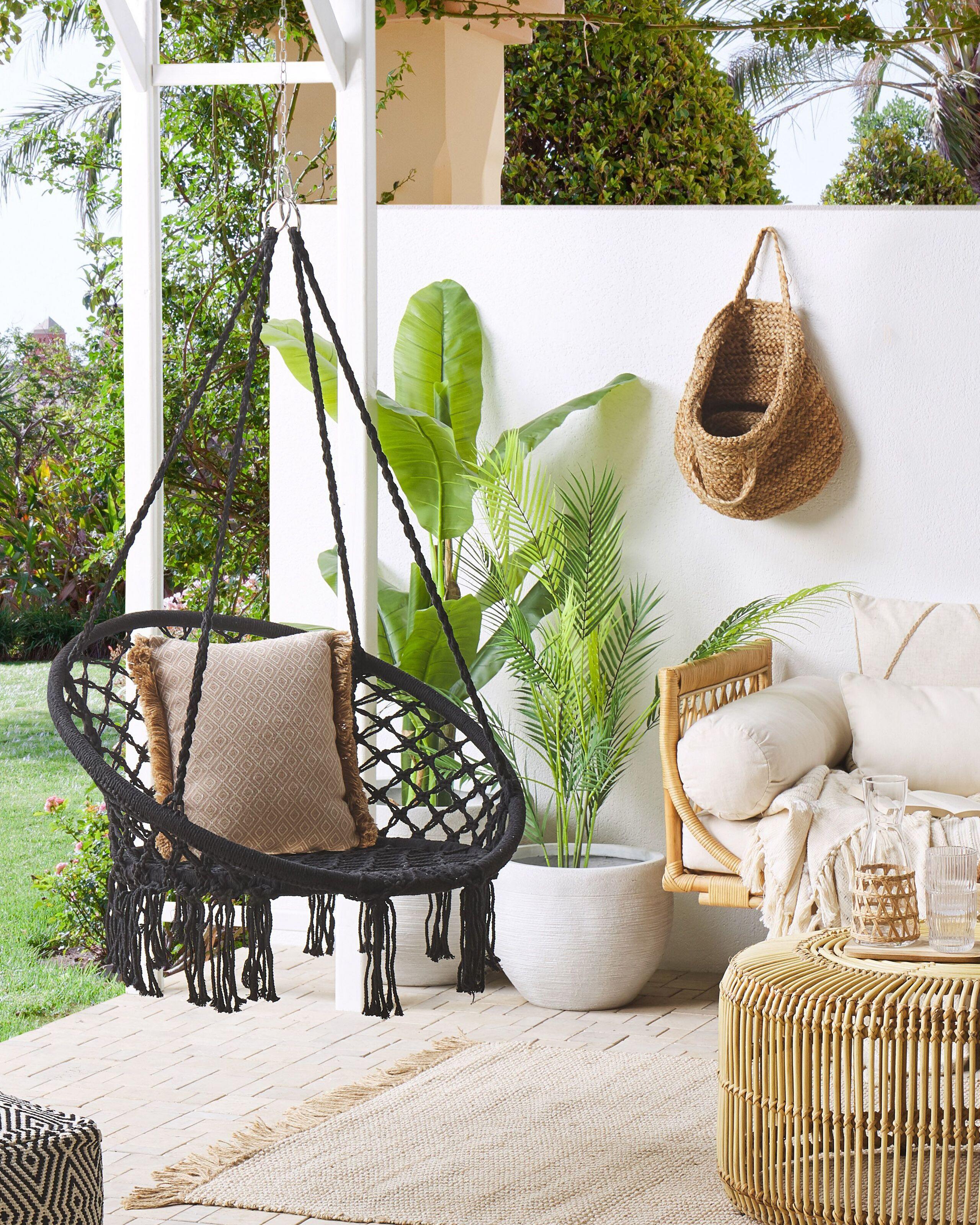 Beliani Fauteuil suspendu en Coton Boho GABELLA  