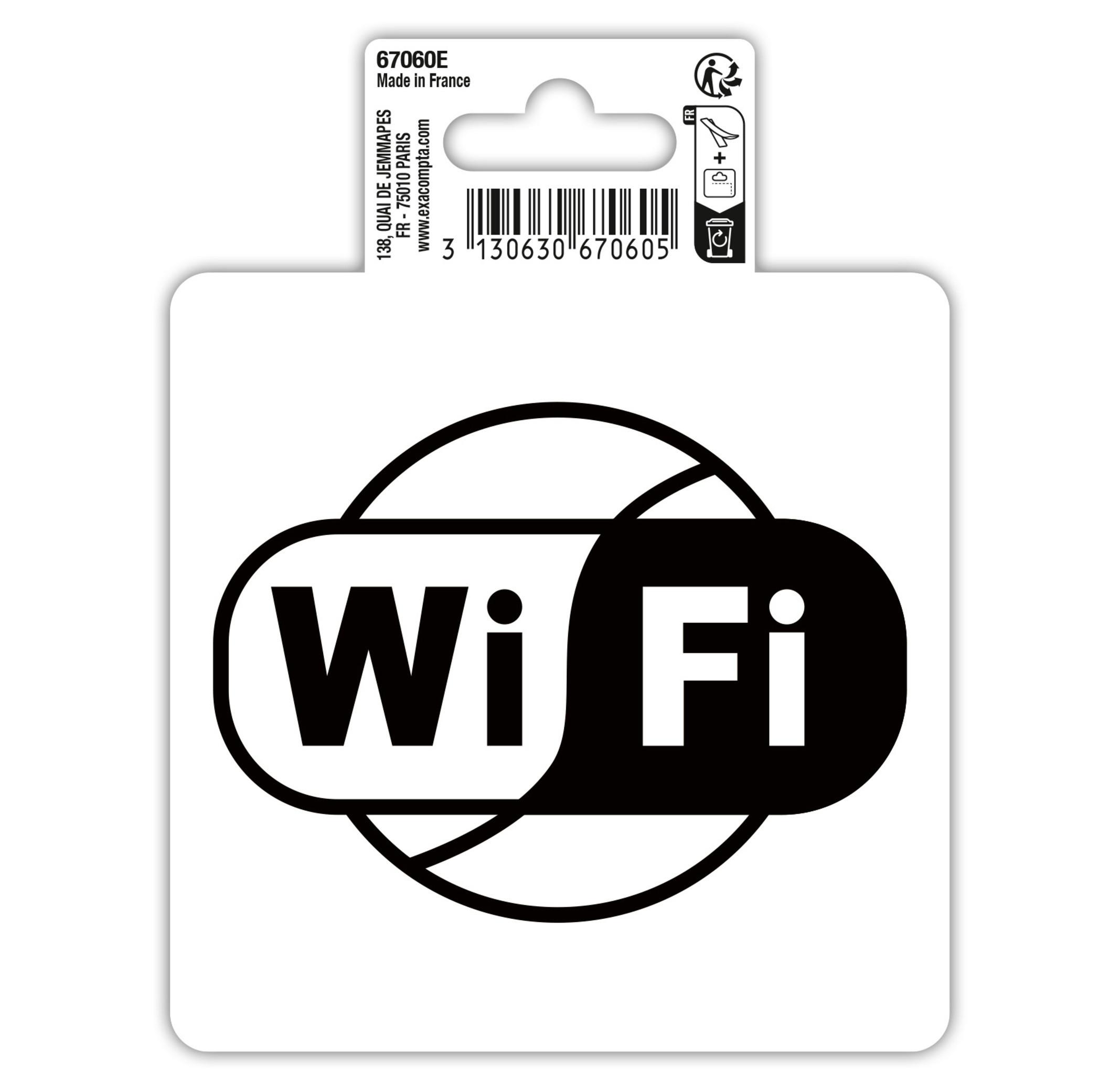 Exacompta Cartello adesivo quadrato 10x10cm WIFI  