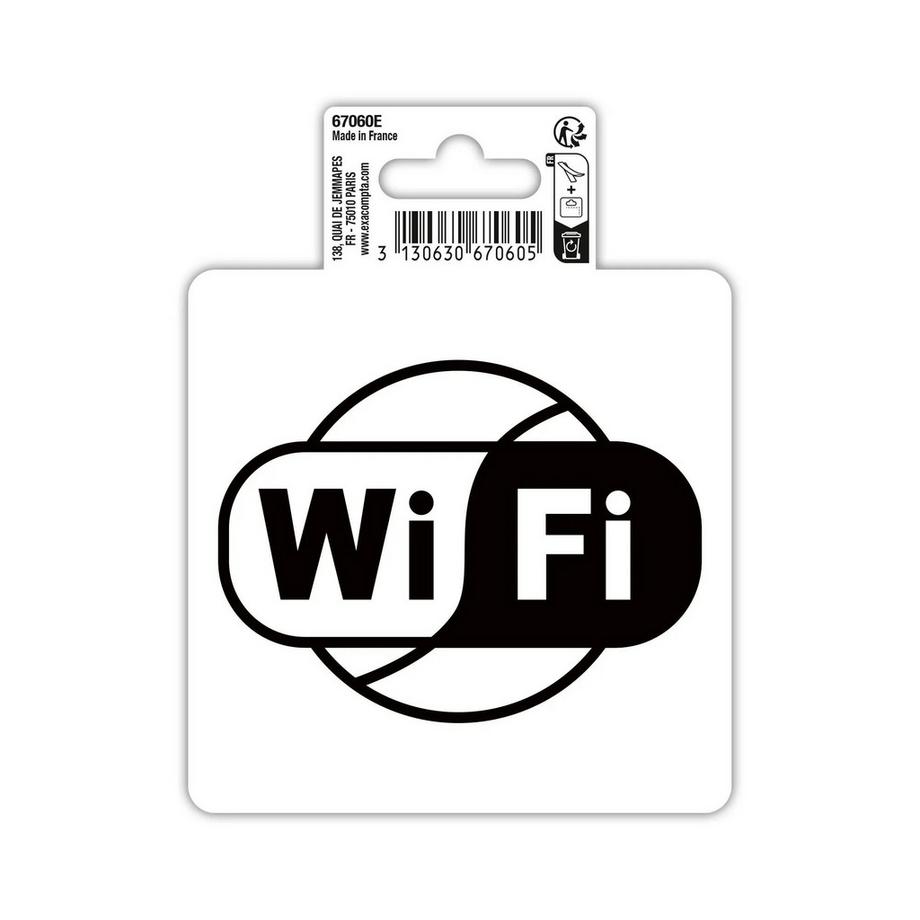 Cartello adesivo quadrato 10x10cm WIFI