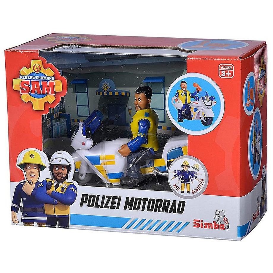 Hasbro Feuerwehrmann Sam Polizei Motorrad mit Figur  
