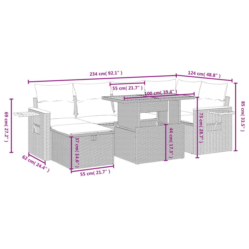 VidaXL Ensemble de canapés de jardin rotin synthétique  