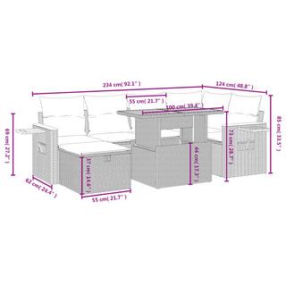 VidaXL Ensemble de canapés de jardin rotin synthétique  