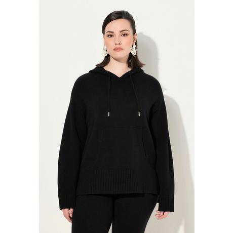 Ulla Popken  Strick-Hoodie, Oversized, Kapuze, Langarm, Tasche 