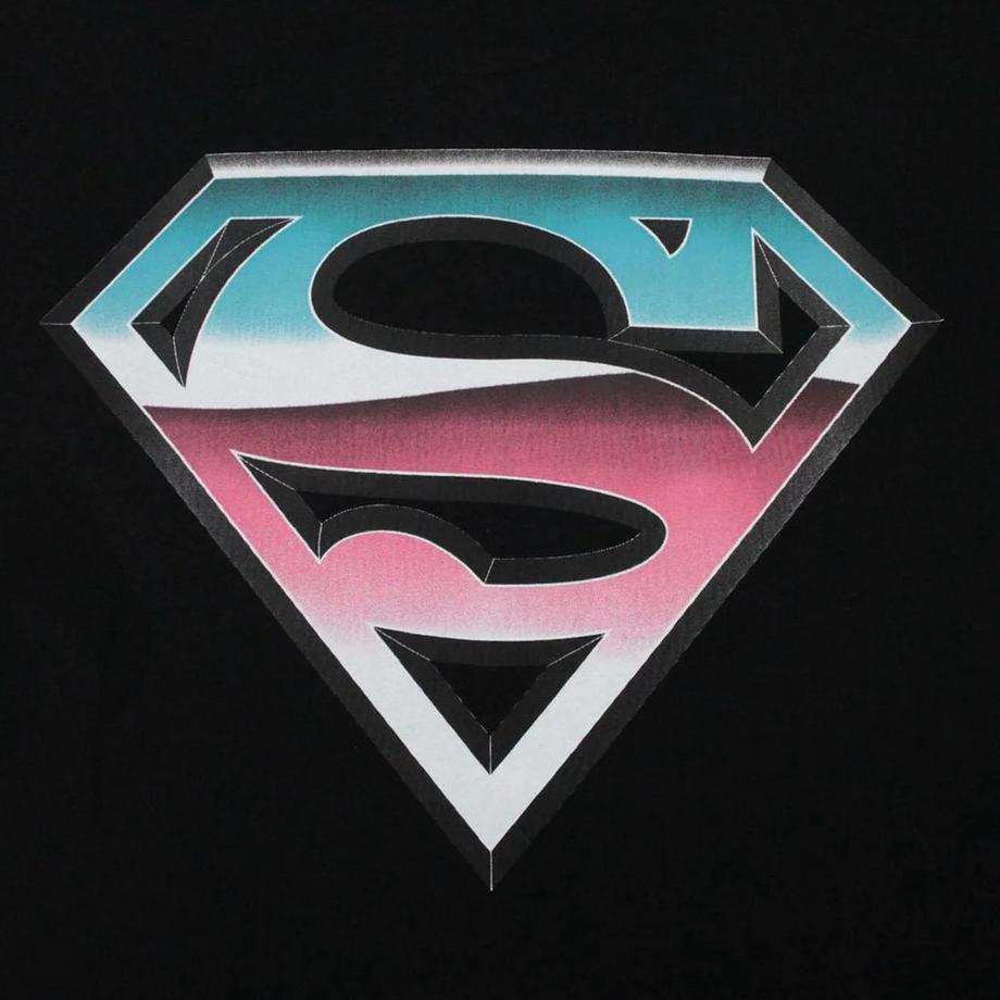 Addict T-Shirt Effet Chrome avec Logo Superman  