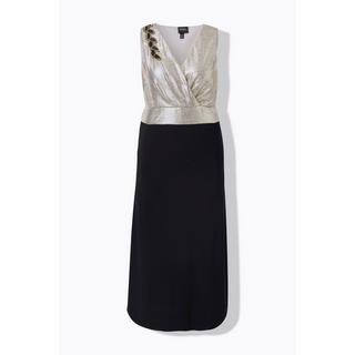 Ulla Popken Robe Maxi Paillettes Broderie Col V Sans Manches  