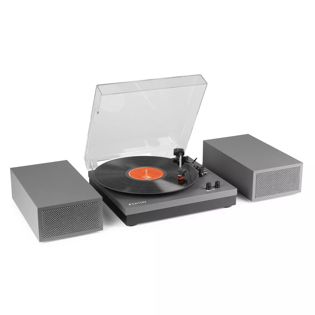 Fenton -  RP165G Audio-Plattenspieler mit Riemenantrieb Aluminium Automatisch