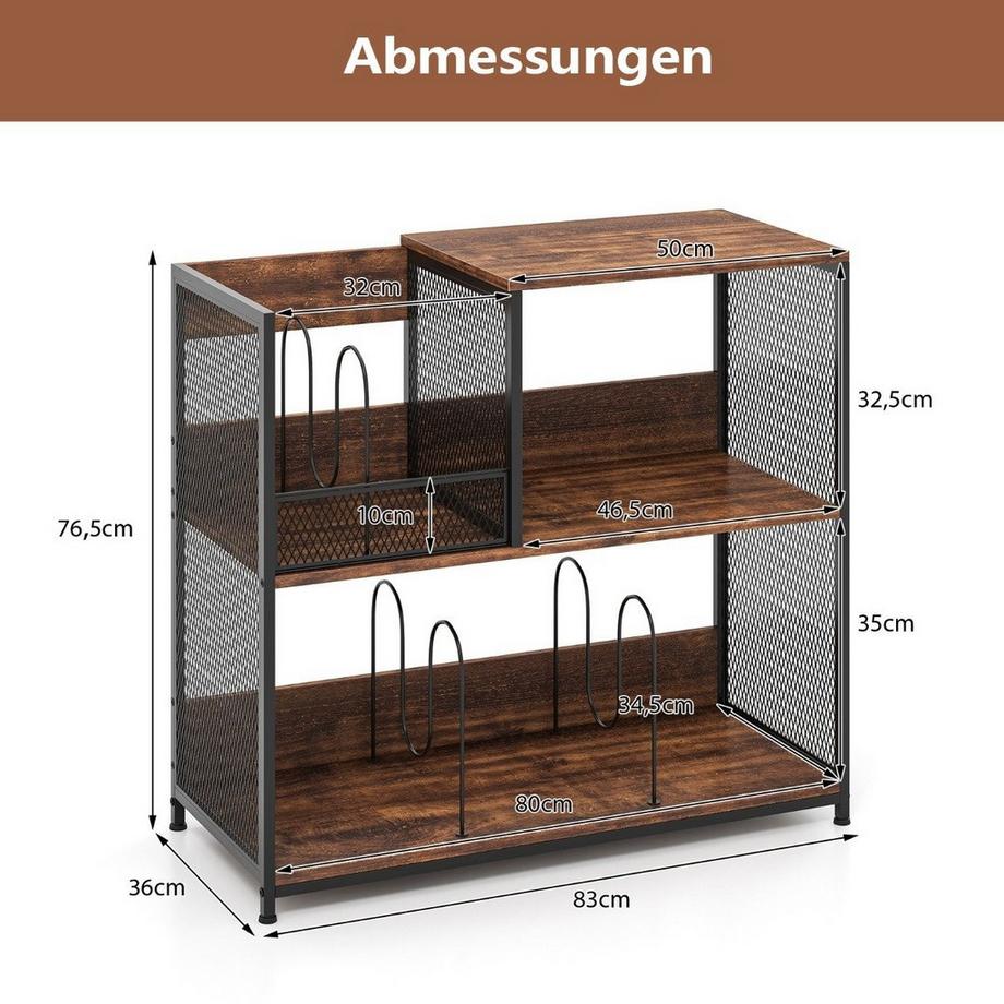 Northix Vinylständer, 3-stufig, 300 Alben  