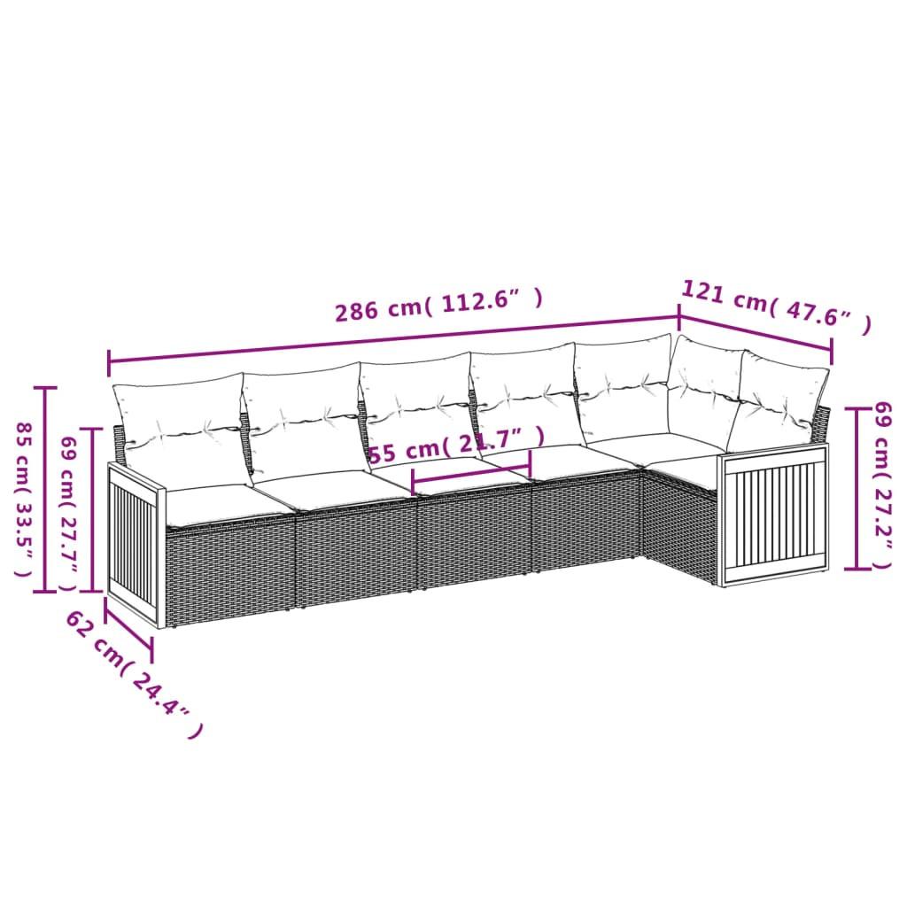 VidaXL Ensemble de canapés de jardin rotin synthétique  