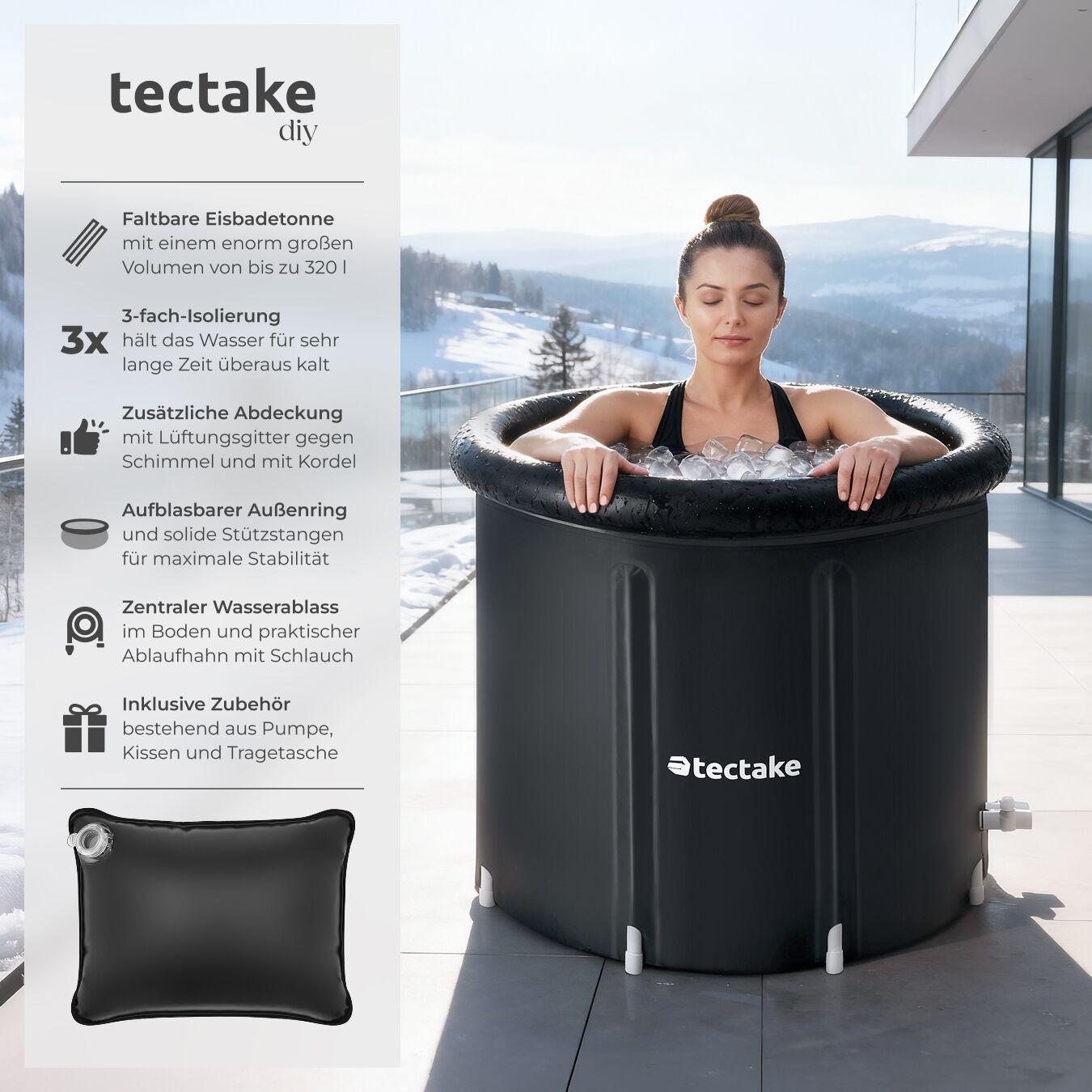 Tectake Vasca per bagno di ghiaccio Helsinki Pieghevole, con isolamento triplo  