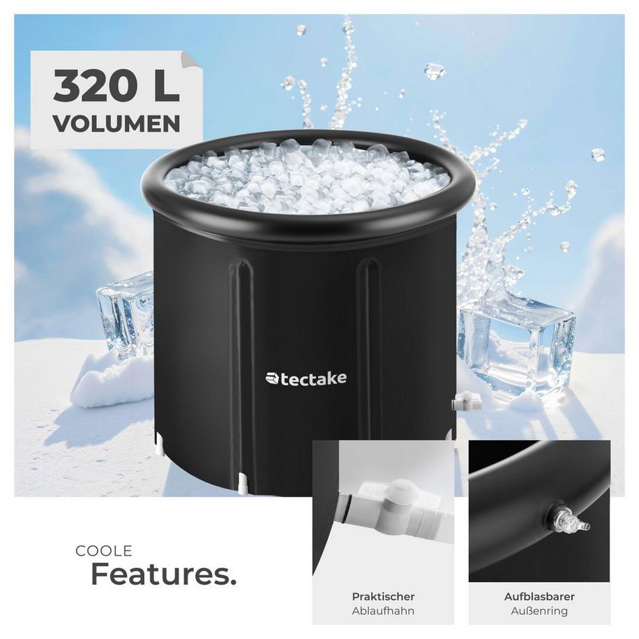 Tectake Vasca per bagno di ghiaccio Helsinki Pieghevole, con isolamento triplo  