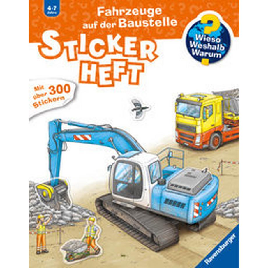 Ravensburger  Wieso? Weshalb? Warum? Stickerheft: Fahrzeuge auf der Baustelle 