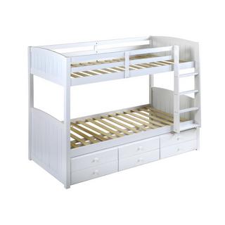 Vente-unique Etagenbett Stapelbett Massivholz ANCHISE + Lattenrost Kiefer  