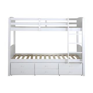 Vente-unique Etagenbett Stapelbett Massivholz ANCHISE + Lattenrost Kiefer  