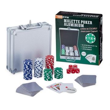 Mallette de poker avec 100 jetons