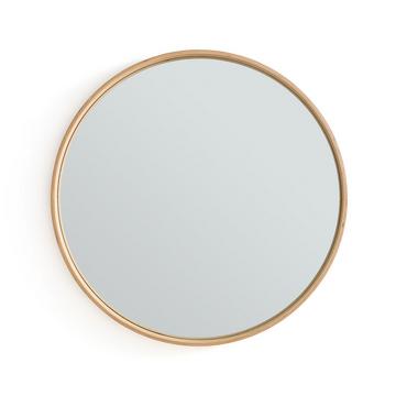 Miroir rond plaqué chêne Ø80 cm