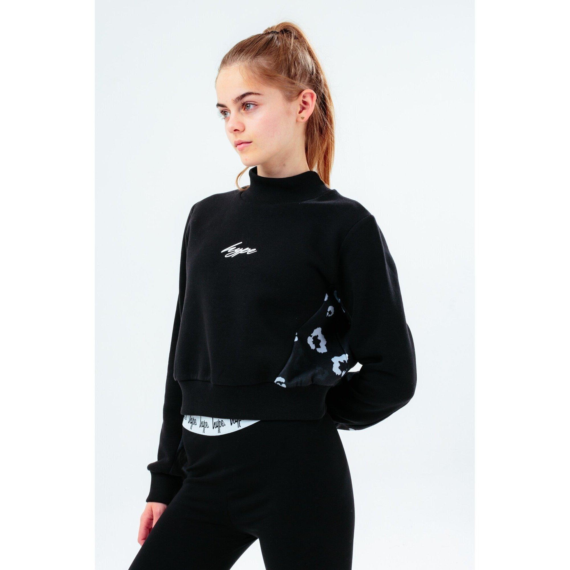 hype  Leopard Panel Kurzes Sweatshirt 