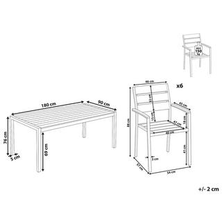 Beliani Ensemble de jardin en Bois synthétique Industriel VERNIO  