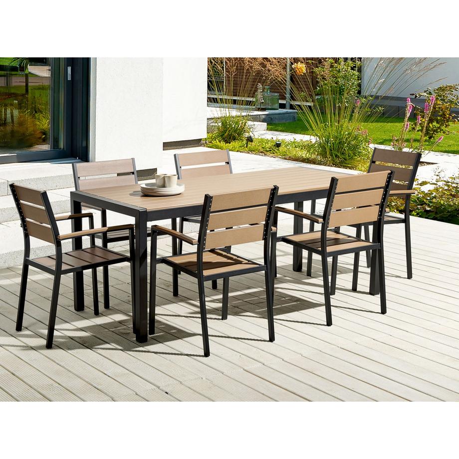 Beliani Gartentisch mit Stühlen aus Kunstholz Industriell VERNIO  