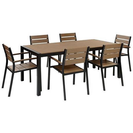 Beliani Set da pranzo da giardino en Legno plastico Industriale VERNIO  