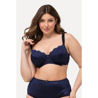 Ulla Popken  Reggiseno senza coppe preformate con ferretto, raso, pizzo e coppa C-F 