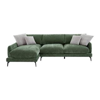 Vente-unique Ecksofa - Ecke links - Strukturstoff - Grün - ROCALTA  