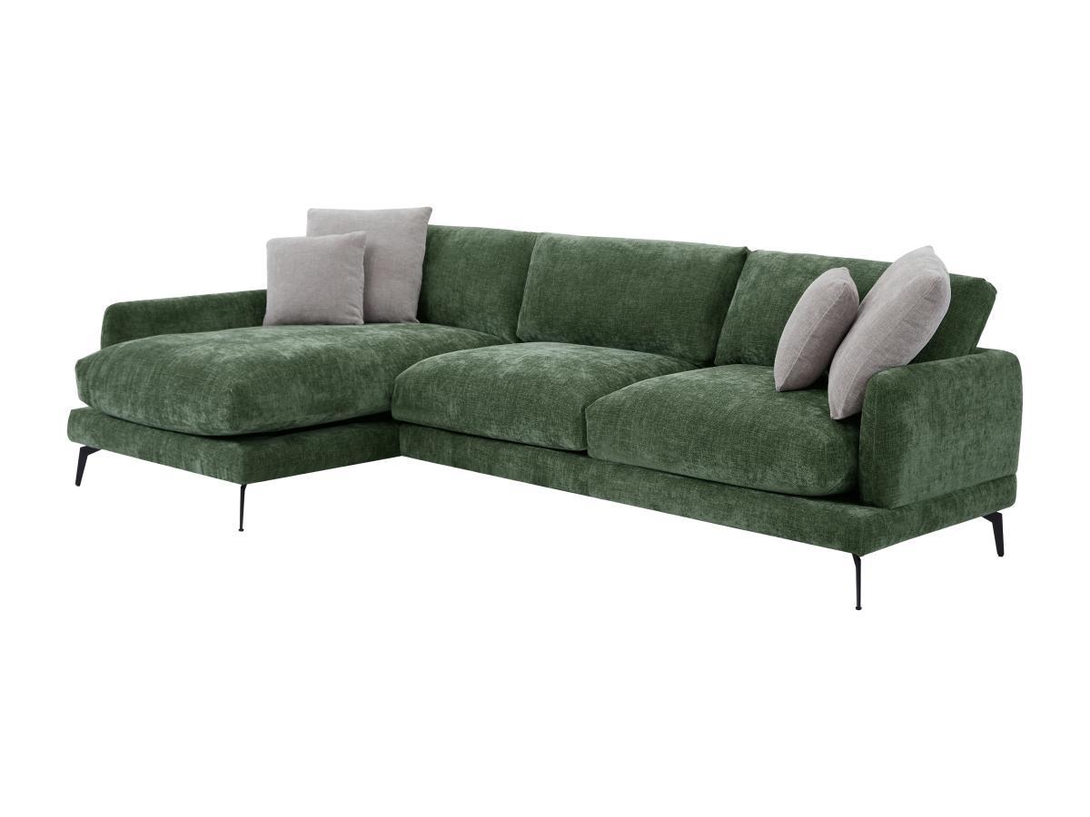 Vente-unique Ecksofa - Ecke links - Strukturstoff - Grün - ROCALTA  