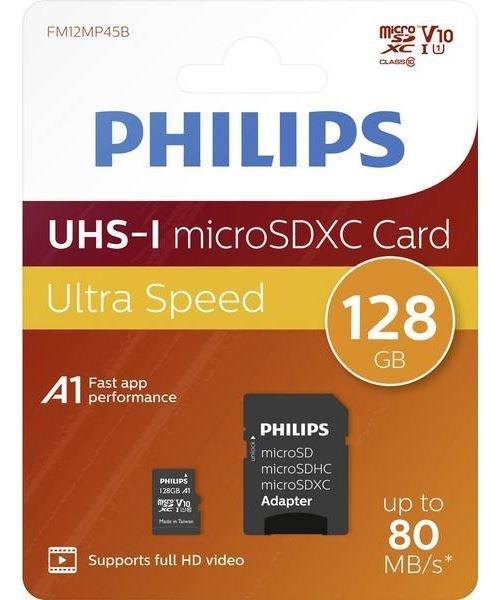Image of PHILIPS FM12MP45B - Flash-Speicherkarte - 128 GB - UHS Klasse 1 / Klasse 10 - SDXC - 128 GB