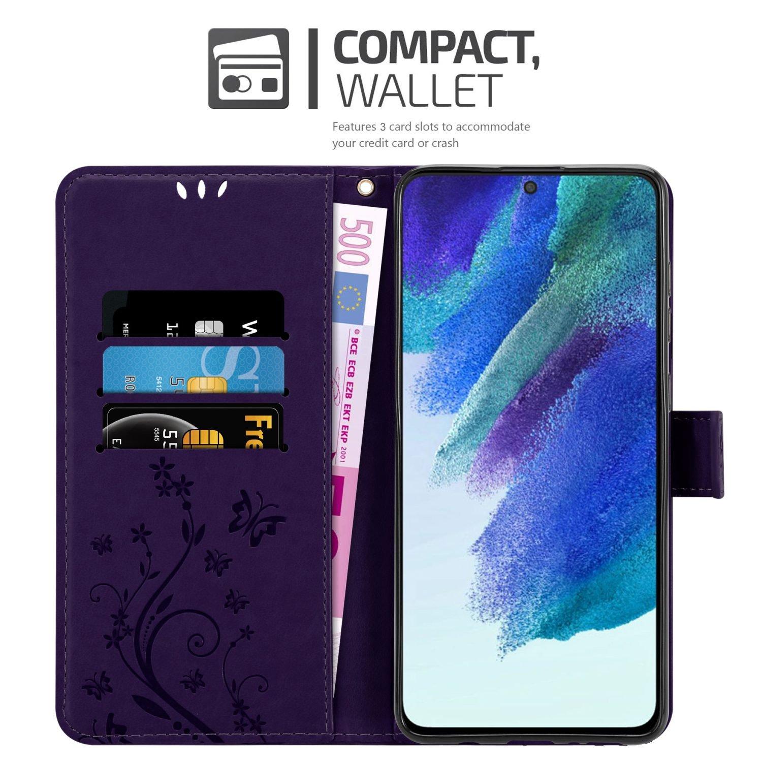 Cadorabo  Housse compatible avec Samsung Galaxy S22 - Coque de protection au design floral avec fermeture magnétique, fonction de support et emplacements pour cartes 