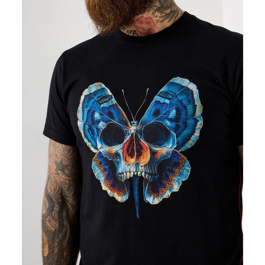 Joe Browns T-Shirt Totenkopf und Schmetterlingsmotiv  